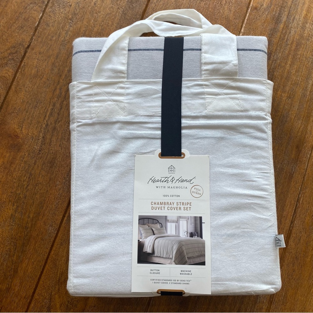 Hearth and Hand Chambray Stripe Duvet Cover Set